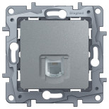 Розетка телефонная Legrand Etika RJ-11, 1 выход, алюминий 672440