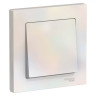 Выключатель одноклавишный Schneider Electric Atlas Design в сборе с рамкой, жемчуг