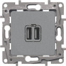 Зарядное устройство Legrand Etika алюминий 672494
