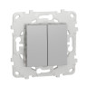 Выключатель двухклавишный Schneider Electric Unica New алюминий