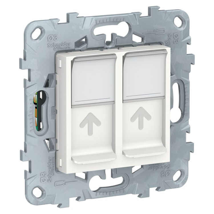 Розетка двойная Schneider Electric Unica New RJ-45 кат. 5е, белая