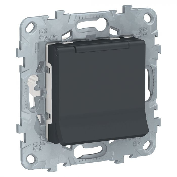 Розетка силовая Schneider Electric Unica New IP40 антрацит