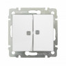 Переключатель двухклавишный Legrand Valena Classic с подсветкой, белый 774212