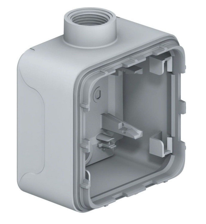 Коробка для накладного монтажа Legrand Plexo IP55 на 1 пост, ISO20, серая 069656