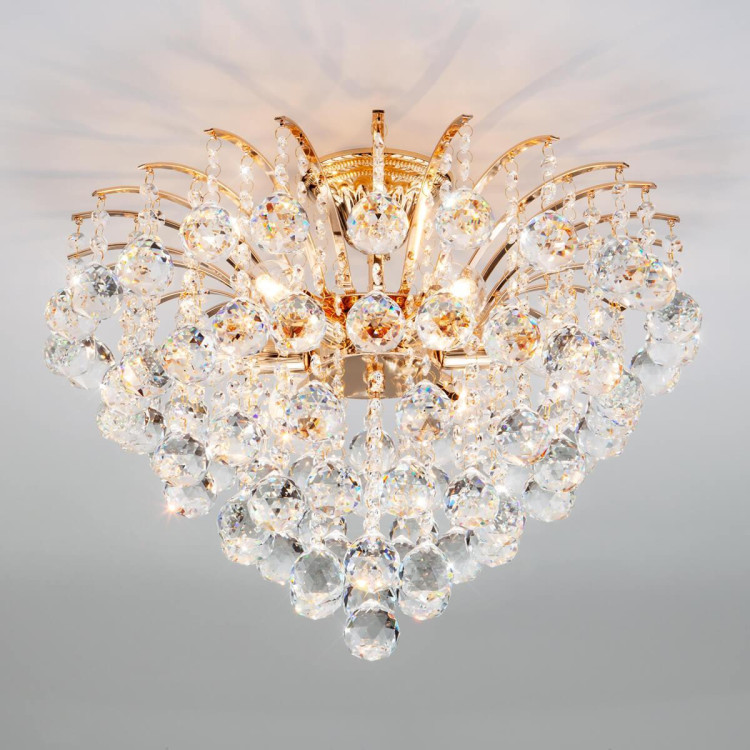  Подвесная люстра Eurosvet 3299/6 золото/прозрачный хрусталь Strotskis