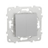 Переключатель двухклавишный Schneider Electric Unica New алюминий