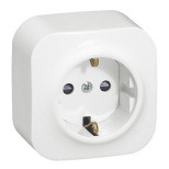 Розетка силовая Legrand Quteo 2К+З без шторок, белая 782211