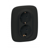 Розетка двойная Legrand Valena Allure 2x2K+3 антрацит 753027+754958