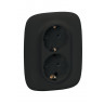 Розетка двойная Legrand Valena Allure 2x2K+3 антрацит 753027+754958