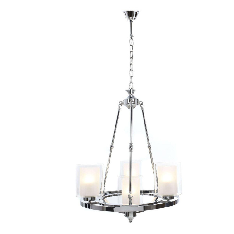 Подвесная люстра Lumina Deco Santini LDP 1220-4 CHR+WT Подвесная люстра Lumina Deco Santini LDP 1220-4 CHR+WT