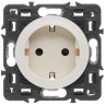 Розетка силовая Legrand Celiane 2K+3 со шторками, на винтах, слоновая кость 067161+066227+080251
