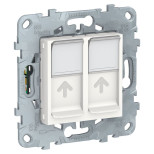Розетка двойная Schneider Electric Unica New RJ-45 кат. 6, белая