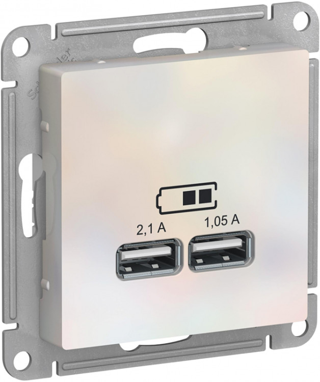 Зарядное устройство USB Schneider Electric Atlas Design жемчуг
