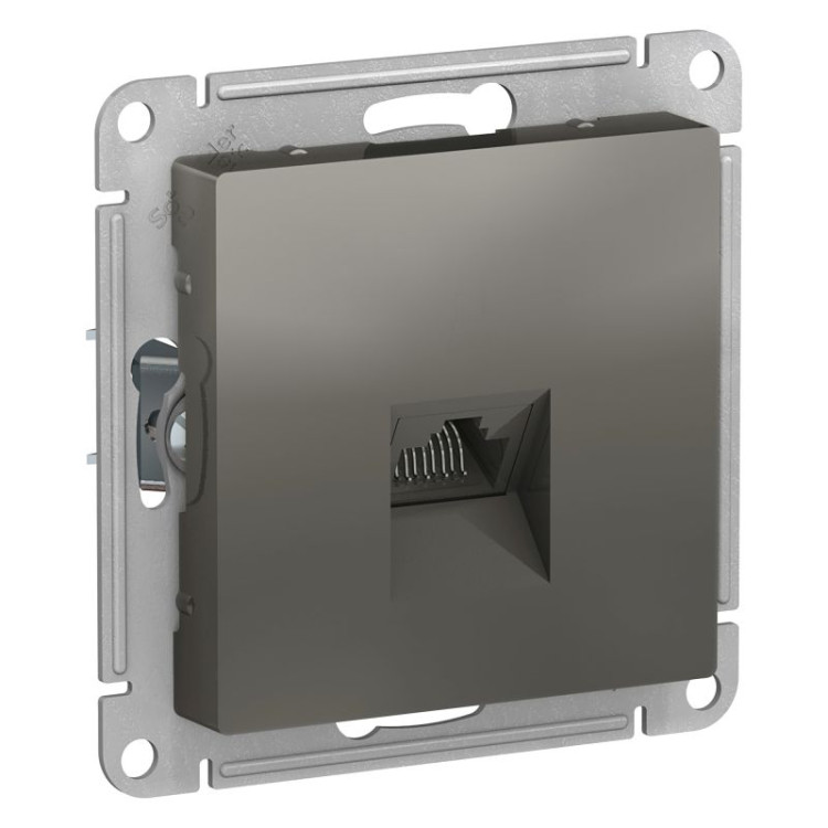Розетка Schneider Electric Atlas Design RJ-45 кат. 5е, сталь