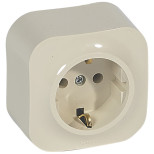 Розетка силовая Legrand Quteo 2К+З без шторок, слоновая кость 782241