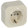 Розетка силовая Legrand Quteo 2К+З без шторок, слоновая кость 782241