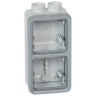 Коробка для накладного монтажа Legrand Plexo IP55 на 2 поста, ISO20, серая (вертикальный монтаж) 069668
