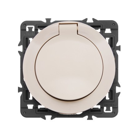 Розетка силовая Legrand Celiane 2K+3 IP44 с крышкой, со шторками, слоновая кость 067153+067827+080251