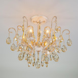  Подвесная люстра Eurosvet 10022/6 белый с золотом/ тонированный хрусталь Strotskis