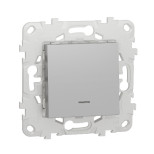 Выключатель одноклавишный Schneider Electric Unica New с подсветкой, алюминий