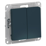 Выключатель двухклавишный Schneider Electric Atlas Design изумруд