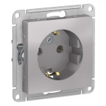 Розетка силовая Schneider Electric Atlas Design алюминий