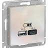 Зарядное устройство USB+Type C Schneider Electric Atlas Design жемчуг
