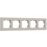W0052917/ Рамка на 5 постов Slab (дымчатый софт) W0052917