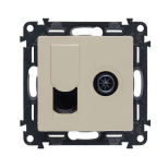Розетка TV+RJ-45 Legrand Valena Life слоновая кость 753055+754831