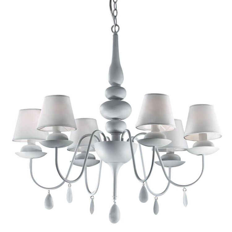 Подвесная люстра Ideal Lux Blanche SP6 Bianco 035581 Подвесная люстра Ideal Lux Blanche SP6 Bianco 035581