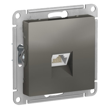 Розетка Schneider Electric Atlas Design RJ-45 кат. 6a, сталь