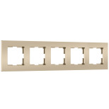 W0052911/ Рамка на 5 постов Slab (шампань софт) W0052911