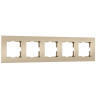 W0052911/ Рамка на 5 постов Slab (шампань софт) W0052911