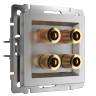 Акустическая розетка Werkel х4 серебряная рифленая WL09-AUDIOx4 4690389085024
