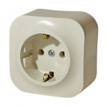 Розетка силовая Legrand Quteo 2K+3 со шторками, слоновая кость 782250