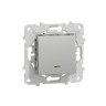 Переключатель одноклавишный проходной Schneider Electric Unica New с подсветкой, алюминий