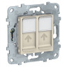 Розетка двойная Schneider Electric Unica New RJ-45 кат. 5е, бежевая