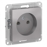 Розетка силовая Schneider Electric Atlas Design без заземления, алюминий