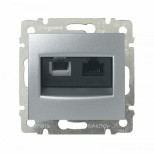 Розетка RJ-11+RJ-45 Legrand Valena Classic алюминий 770280