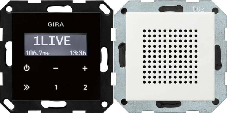 Радиоприемник RDS Gira System 55 с громкоговорителем чисто-белый глянцевый 228003