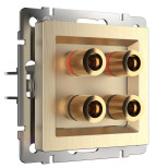 Акустическая розетка Werkel х4 шампань рифленая WL10-AUDIOx4 4690389085192