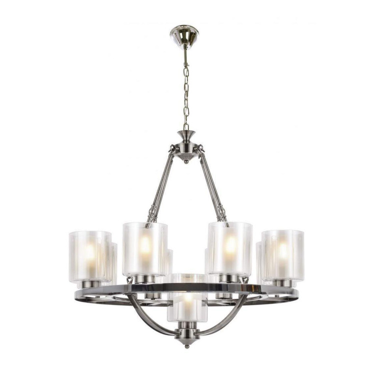 Подвесная люстра Lumina Deco Santini LDP 1220-9 CHR+WT Подвесная люстра Lumina Deco Santini LDP 1220-9 CHR+WT