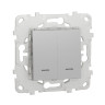 Выключатель двухклавишный Schneider Electric Unica New с подсветкой, алюминий