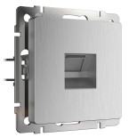 Розетка Werkel Ethernet RJ-45 серебряная рифленая WL09-RJ-45 4690389085062