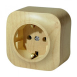 Розетка силовая Legrand Quteo 2K+3 со шторками, дерево 782280