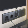 Розетка Werkel с заземлением и шторками Графит рифленый WL04-SKGS-01-IP44 4690389146008