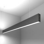 Линейный светодиодный подвесной двусторонний светильник 128см 50W 6500K серебряный 101-200-40-128 Линейный светодиодный подвесной двусторонний светильник 128см 50W 6500K серебряный 101-200-40-128
