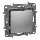 Светорегулятор Legrand Etika кнопочный 400 Вт, алюминий 672418