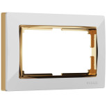 Рамка Werkel Snabb для двойной розетки белый/золото WL03-Frame-01-DBL-white/GD 4690389083846