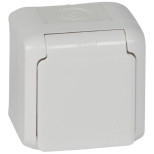 Розетка силовая Legrand Quteo 2K+3 со шторками, белая IP44 782321